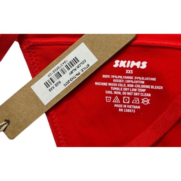 SKIMS Fits Everybody Crossover Bralette + T-String Thong Ruby XXS - Picture 11 of 13